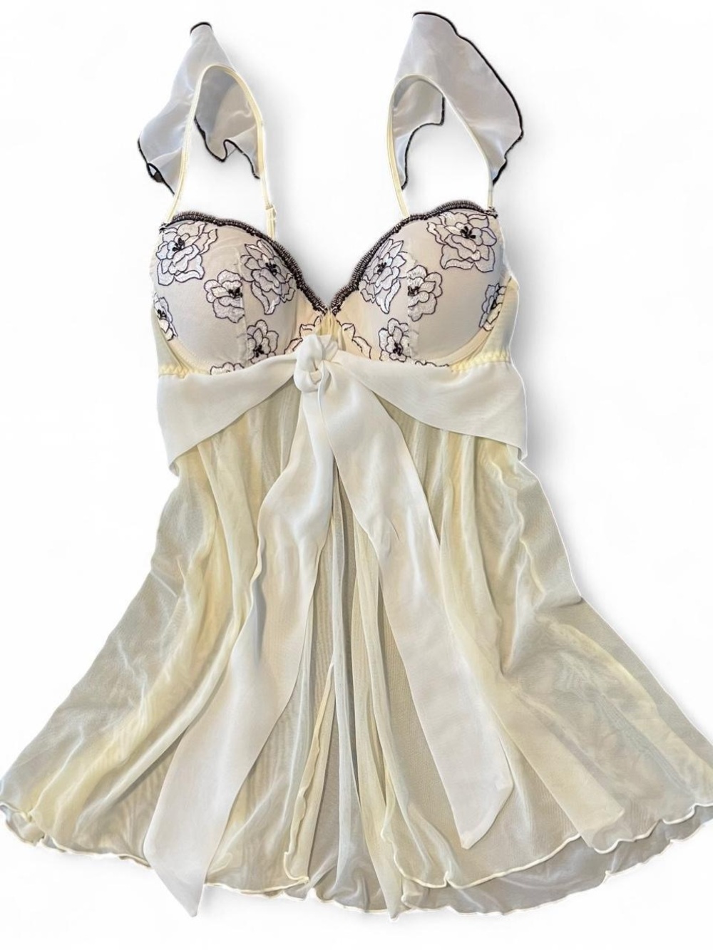 Buttery Yellow Sheer Babydoll Fairy Top